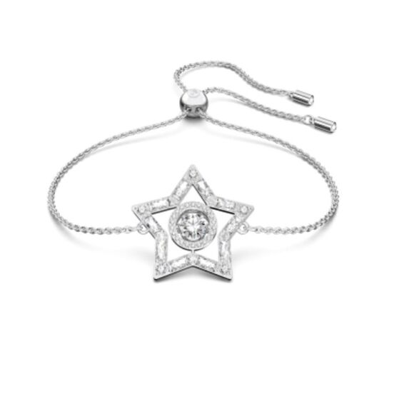 NWT Swarovski Stella Bracelet Zirconia White Rhodium Finish - Picture 1 of 6